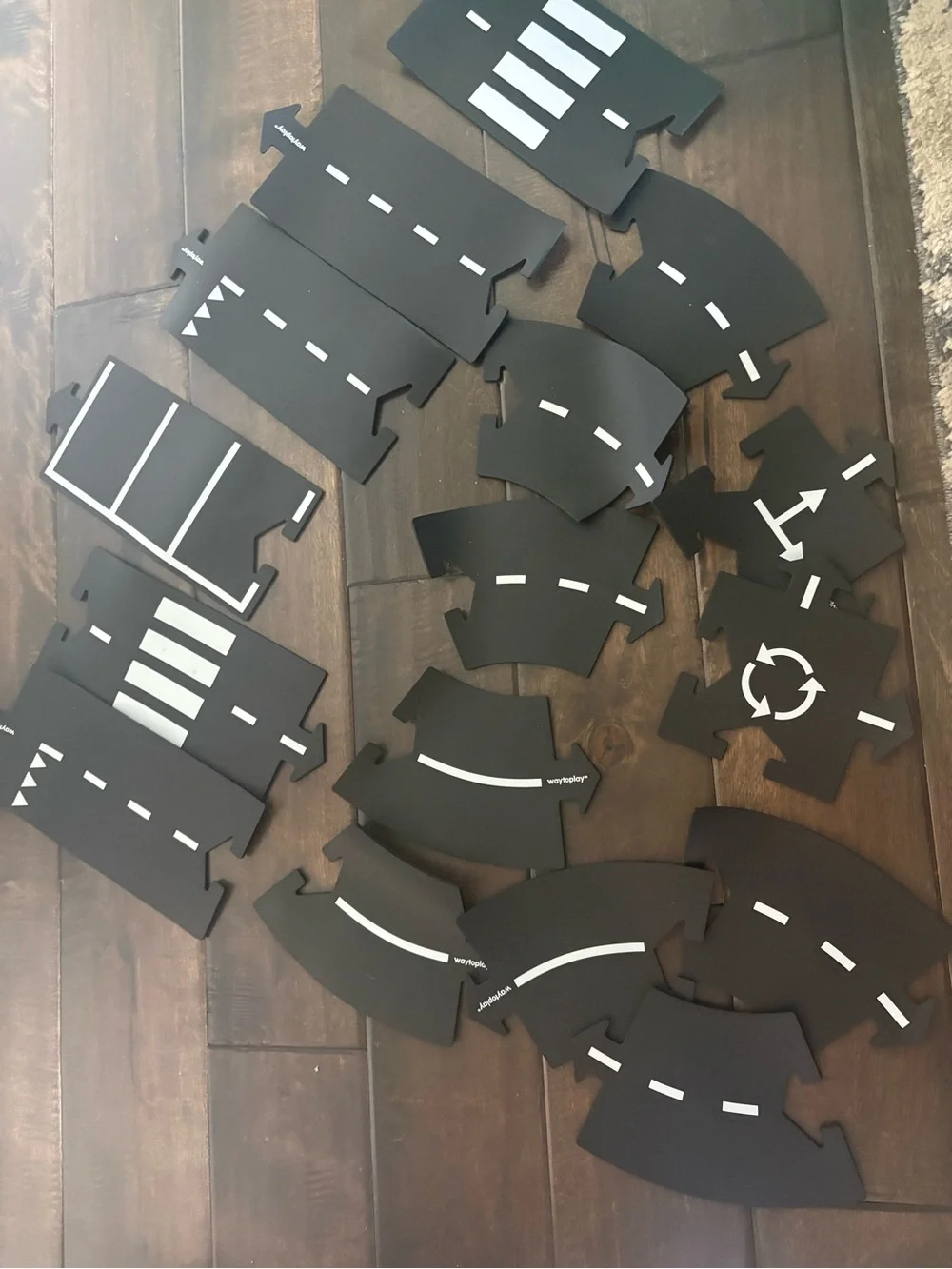 Way to Play Toy Road Track Pieces - Black and White Road Set